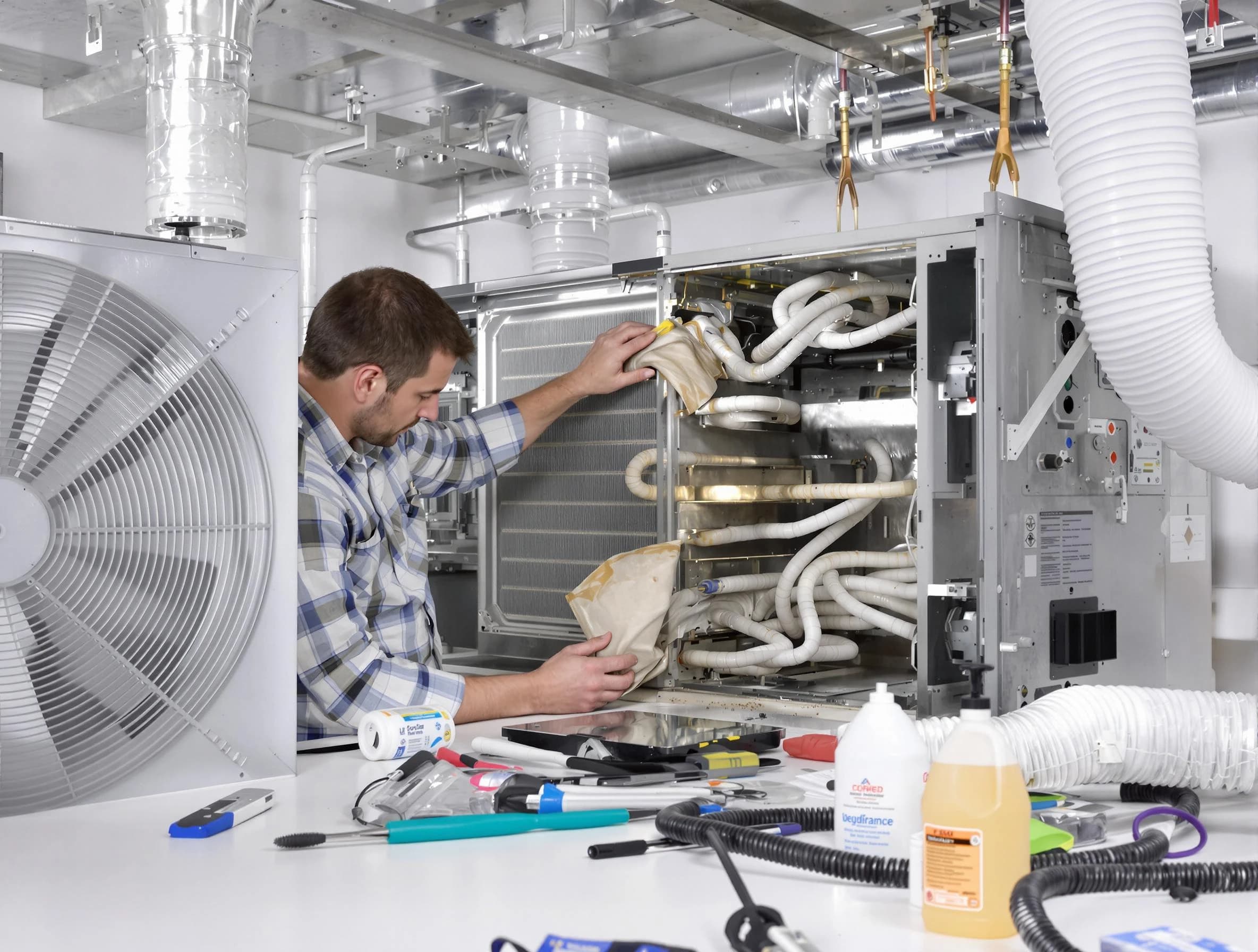 Hanceville Air Duct Cleaning specialist performing precision AC coil cleaning in Hanceville