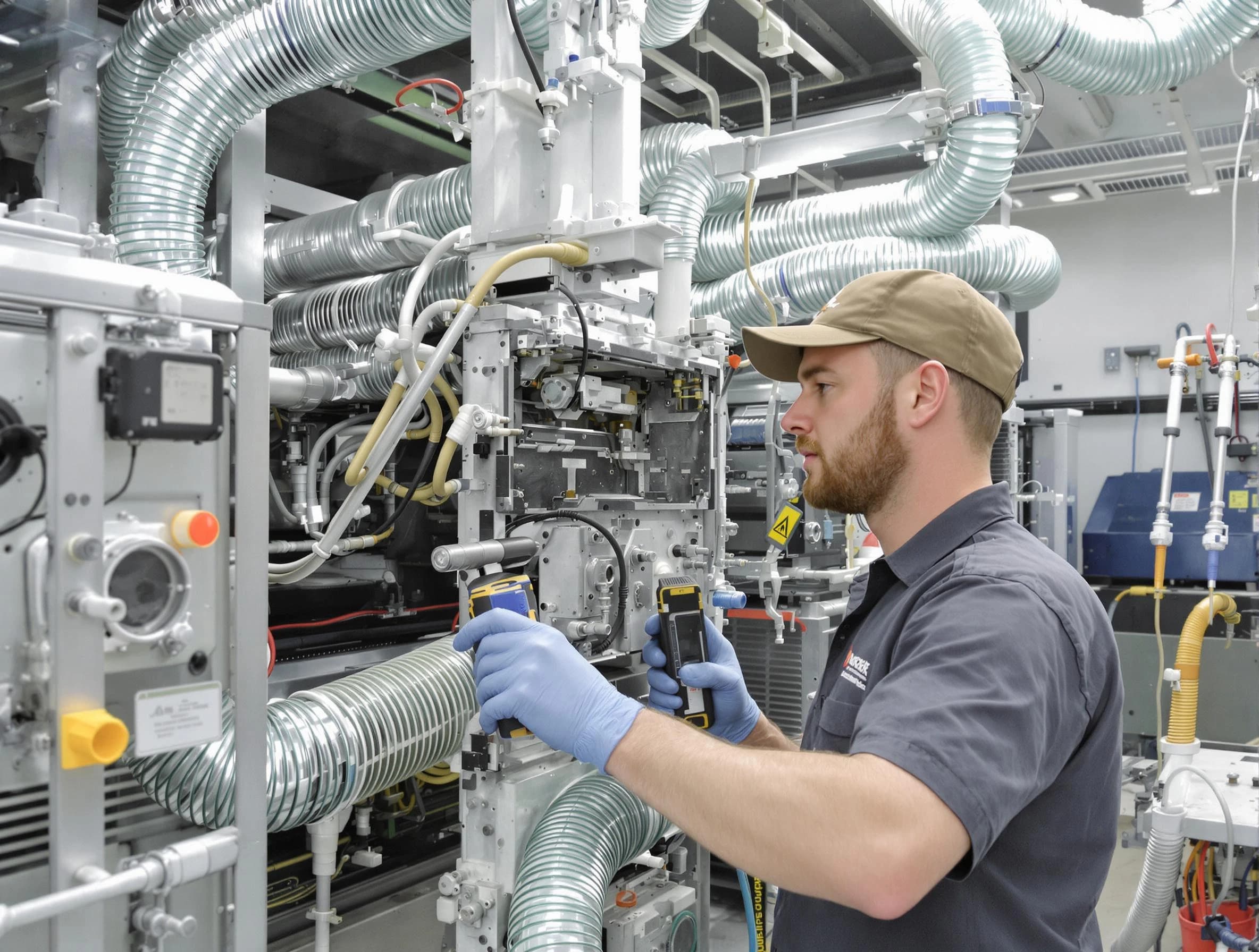 Hanceville Air Duct Cleaning technician performing precision commercial coil cleaning at a business facility in Hanceville