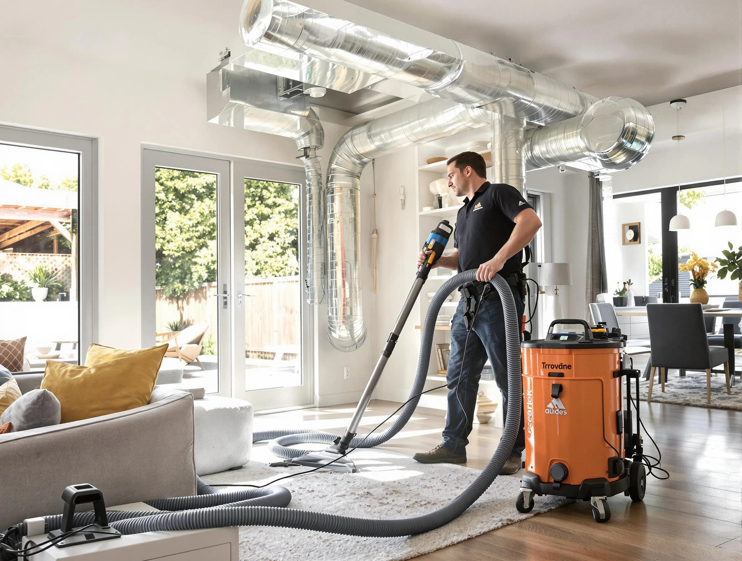 Hanceville Air Duct Cleaning specialist performing thorough residential duct cleaning using advanced equipment in Hanceville