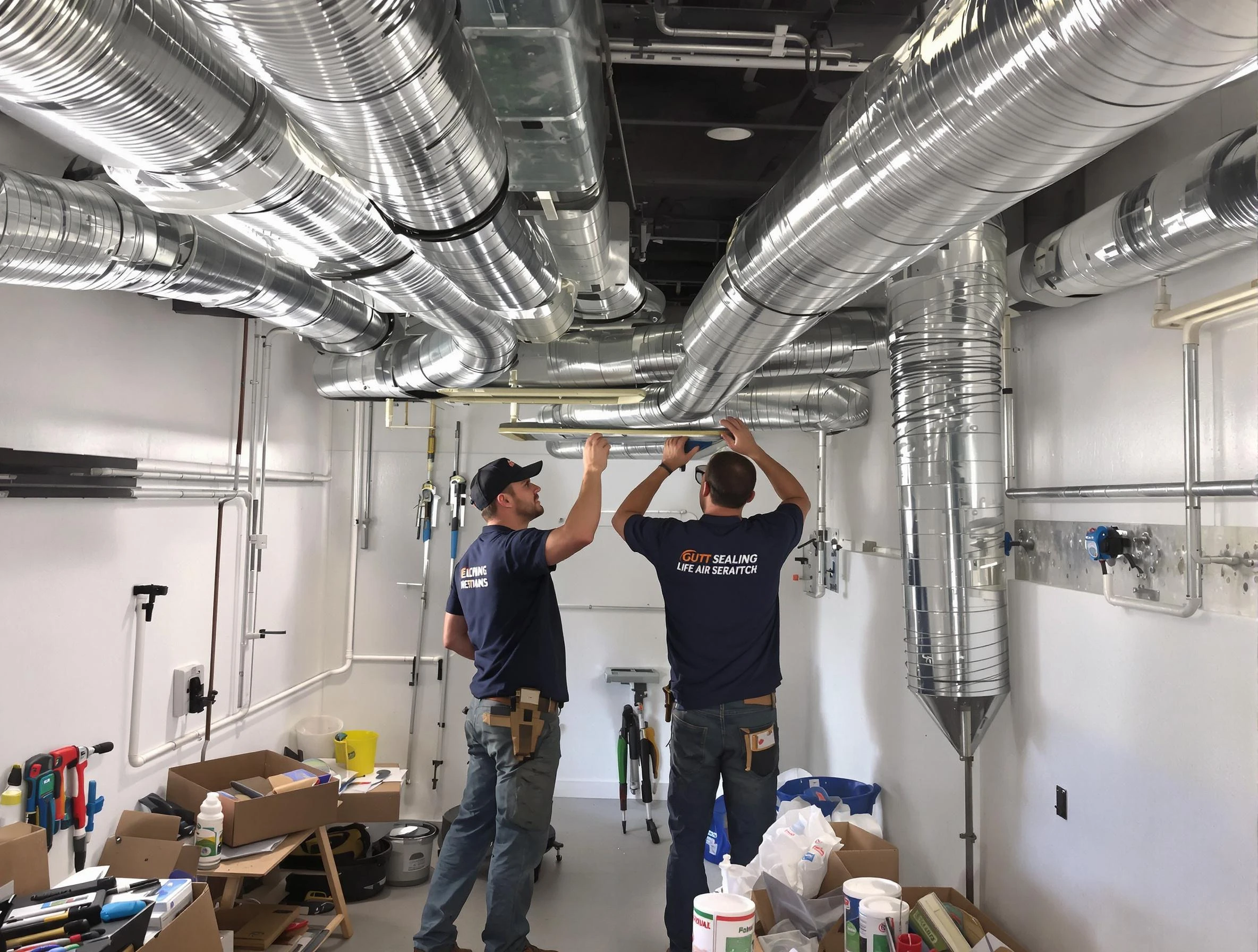 Hanceville Air Duct Cleaning technician applying professional duct sealing solutions in Hanceville