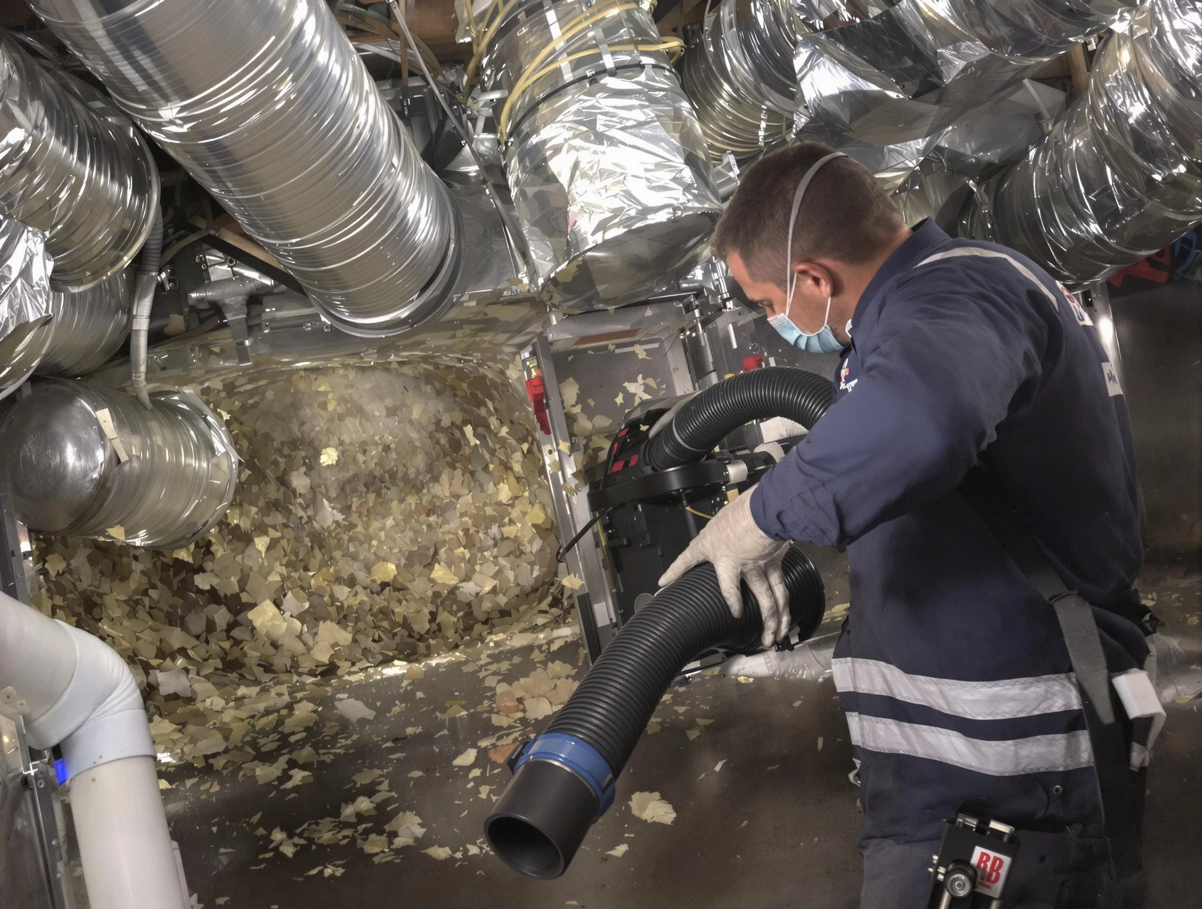Hanceville Air Duct Cleaning specialist operating negative pressure cleaning equipment for thorough duct maintenance in Hanceville
